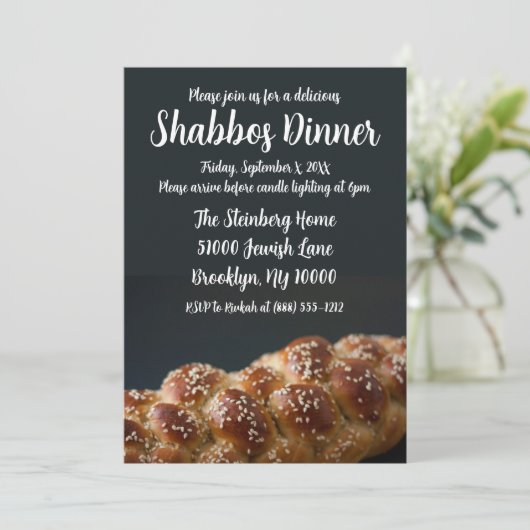 Shabbos Dinner Shabbat Dinner Uitnodigingen (Staand voorkant)
