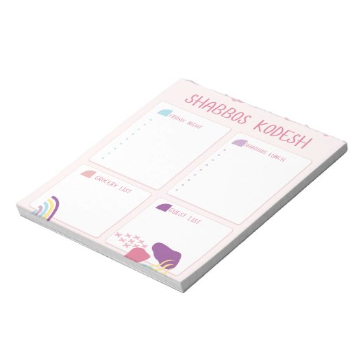 Shabbos-menuplanner Notitieblok (Linkerzijde)