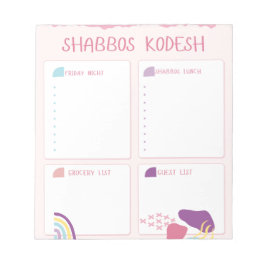Shabbos-menuplanner Notitieblok