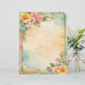 Shabby and Chic Floral Stationery Paper Briefhoofd (Staand voorkant)
