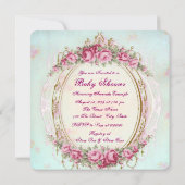 Shabby  Baby shower Kaart (Achterkant)