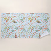 Shabby Birds & Branches Blue Strandlaken (Voorkant)