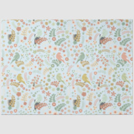 Shabby Birds & Branches Blue Tissuepapier