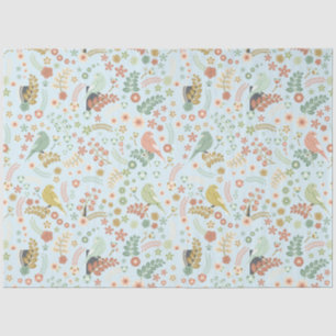 Shabby Birds & Branches Blue Tissuepapier