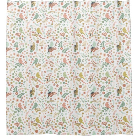 Shabby Birds & Branches Douchegordijn (Voorkant)