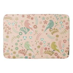 Shabby Birds & Branches Pastel Salmon Badmat