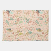 Shabby Birds & Branches Pastel Salmon Theedoek (Horizontaal)