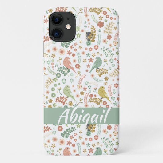 Shabby Birds & Branches Personalized Case-Mate iPhone Case (Achterkant)