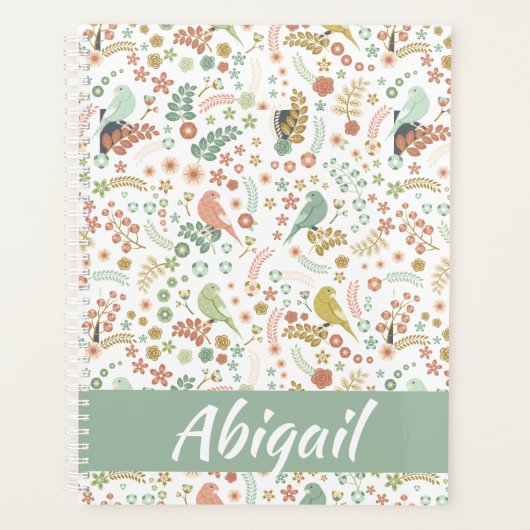 Shabby Birds & Branches Personalized Planner (Voorkant)