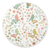 Shabby Birds & Branches White Keramische Knop (Voorkant)