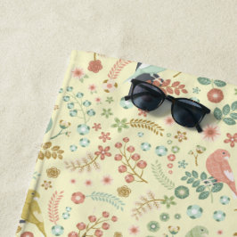 Shabby Birds & Branches Yellow Strandlaken