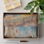 SHABBY BLAUWE BOERDERIJ IN DE HERFST DECOUPAGE TISSUEPAPIER (Geschenk)