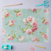  Shabby Blauwgroen en Roze ontkoppeling Tissuepapier (Craft)