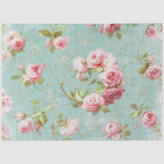 Shabby Blauwgroen en Roze ontkoppeling Tissuepapier