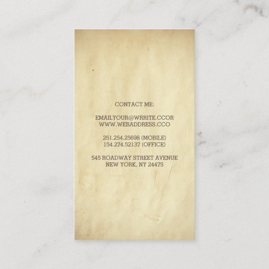 Shabby  Bloeit Chique en Elegant Visitekaartje (Achterkant)