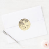 Shabby  Bloeit Elegant Bruiloft Ronde Sticker (Envelop)