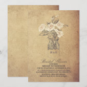 Shabby  Bloemkool Mason Jar Vrijgezellenfeest Kaart (Voorkant / Achterkant)