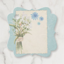 Shabby Blue Floral Collage Scrapbook Embellishment Bedankjes Labels