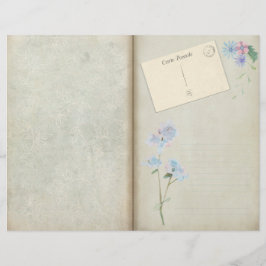 Shabby Blue Floral Decoupage Journal
