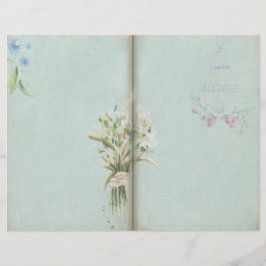 Shabby Blue Floral Journal Page