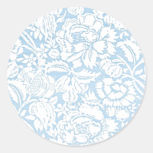 Shabby Blue Frans toilet Ronde Sticker (Voorkant)