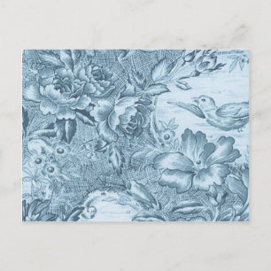 Shabby Blue French Toile Briefkaart