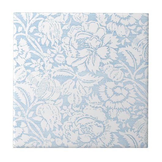 Shabby Blue French Toile Tegeltje (Voorkant)