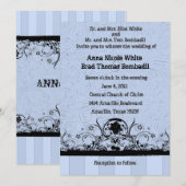 Shabby Blue Old West Leather Wedding Invitation Kaart (Voorkant / Achterkant)