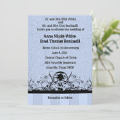 Shabby Blue Old West Leather Wedding Invitation Kaart (Staand voorkant)