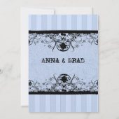 Shabby Blue Old West Leather Wedding Invitation Kaart (Achterkant)