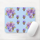 Shabby Blue Pansy floral Computer Mouse Mat Pad Muismat (Met muis)