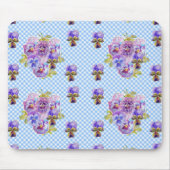 Shabby Blue Pansy floral Computer Mouse Mat Pad Muismat (Voorkant)