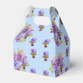 Shabby Blue Pansy Floral Dot Party Cake Favor Box Bedankdoosjes (Achterkant)