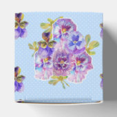 Shabby Blue Pansy Floral Dot Party Cake Favor Box Bedankdoosjes (Bovenkant)