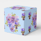 Shabby Blue Pansy Floral Dot Party Cake Favor Box Bedankdoosjes (Achterkant)