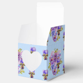 Shabby Blue Pansy Floral Dot Party Cake Favor Box Bedankdoosjes