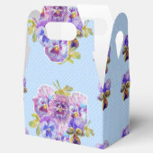 Shabby Blue Pansy Floral Dot Party Cake Favor Box Bedankdoosjes (Geopend)
