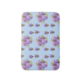 Shabby Blue Pansy viola bloemen Bath Mat (Voorkant Verticaal)