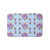 Shabby Blue Pansy viola bloemen Bath Mat (Voorkant)