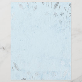Shabby Blue & Silver Flower Scrapbook Paper