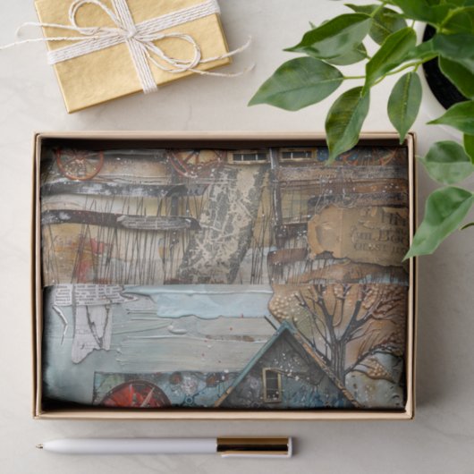 SHABBY BLUE TREINSTATION GEMENGDE MEDIA DECOUPAGE TISSUEPAPIER (Geschenk)