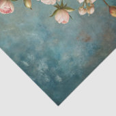  shabby blush rozen boeket in blauw vaas tissuepapier (Detail)