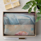 shabby blush rozen boeket in blauw vaas tissuepapier (Geschenk)