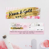 Shabby Blush Waterverf Rozen & Gold Afspraak Mini Visitekaartje