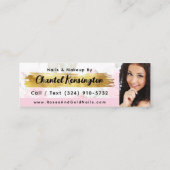 Shabby Blush Waterverf Rozen & Gold Influencer QR Mini Visitekaartje (Achterkant)