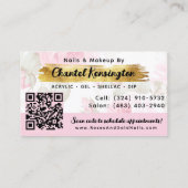 Shabby Blush Waterverf Rozen Goud Social QR Code Visitekaartje (Achterkant)