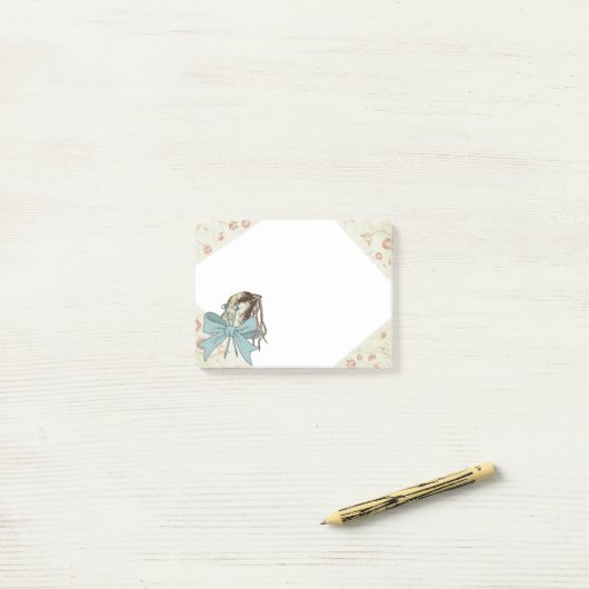Shabby-breinaalden, garen van lintbogen post-it® notes (Op bureau)
