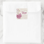 Shabby-breinaalnaalden boogdemper vierkante sticker (Tas)