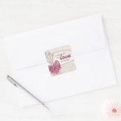 Shabby-breinaalnaalden boogdemper vierkante sticker (Envelop)