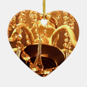 Shabby Chandelier Bling 1-Gold HEART ORNAMENT